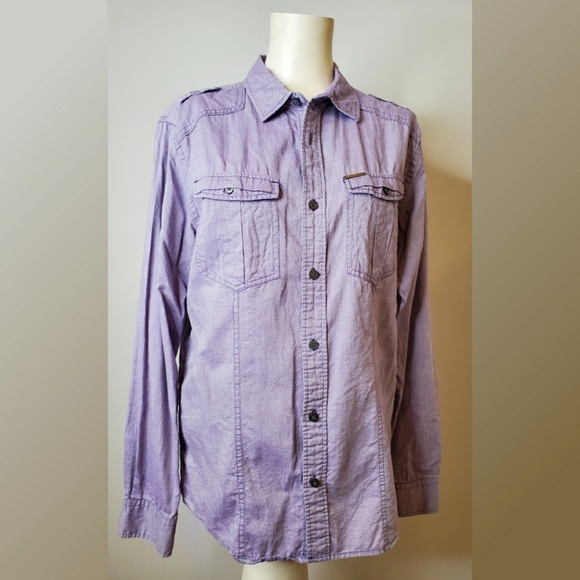 Marc Ecko Lavender Button Down Shirt - Picture 1 of 7